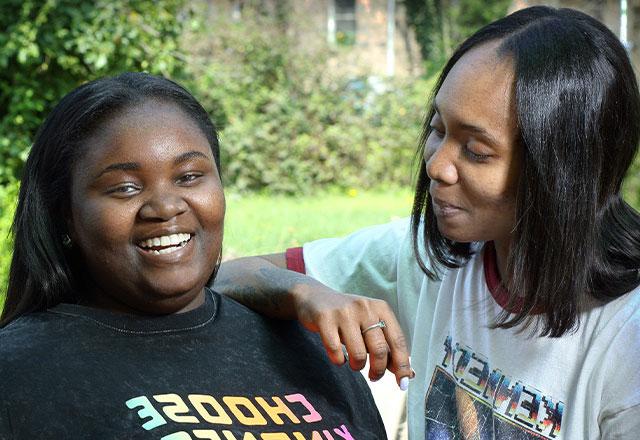 Tyona, right, with her mother Kristia Reynolds