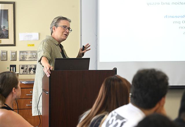 a professor in the classroom